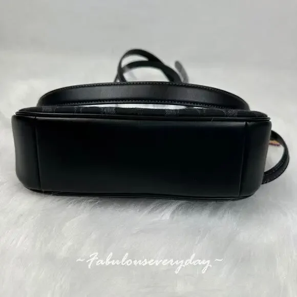 Coach Teri Shoulder Bag Crossbody In Signature Denim/Silver/Black CDE43 NWT - Picture 6 of 8